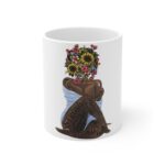 Empowered Woman Floral Sunflower 11oz Coffee Mug — Strong, Confident, Resilient