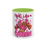 Fight Like a Queen Breast Cancer Awareness Coffee Mug – Pink Ribbon Accent Mug - Image 29