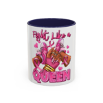 Fight Like a Queen Breast Cancer Awareness Coffee Mug – Pink Ribbon Accent Mug - Image 5