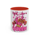 Fight Like a Queen Breast Cancer Awareness Coffee Mug – Pink Ribbon Accent Mug - Image 13