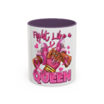 Fight Like a Queen Breast Cancer Awareness Coffee Mug – Pink Ribbon Accent Mug - Image 33