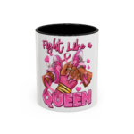 Fight Like a Queen Breast Cancer Awareness Coffee Mug – Pink Ribbon Accent Mug