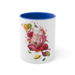 Fruit Smoothie Accent Mug — Vibrant Kiwi, Orange & Berry Splash Design