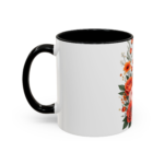 Floral Rose Accent Coffee Mug — Orange & Blush Bouquet Design (11/15 oz) - Image 3