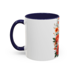 Floral Rose Accent Coffee Mug — Orange & Blush Bouquet Design (11/15 oz) - Image 7