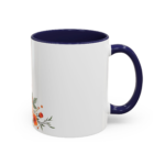 Floral Rose Accent Coffee Mug — Orange & Blush Bouquet Design (11/15 oz) - Image 6