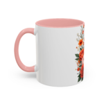 Floral Rose Accent Coffee Mug — Orange & Blush Bouquet Design (11/15 oz) - Image 11