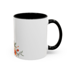 Floral Rose Accent Coffee Mug — Orange & Blush Bouquet Design (11/15 oz) - Image 2